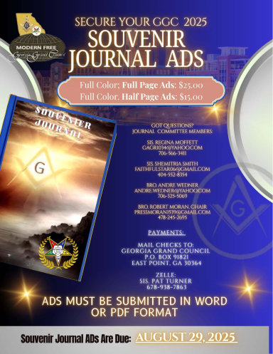 Souvenir Journal Ad Information - Deadline ~ August 29th